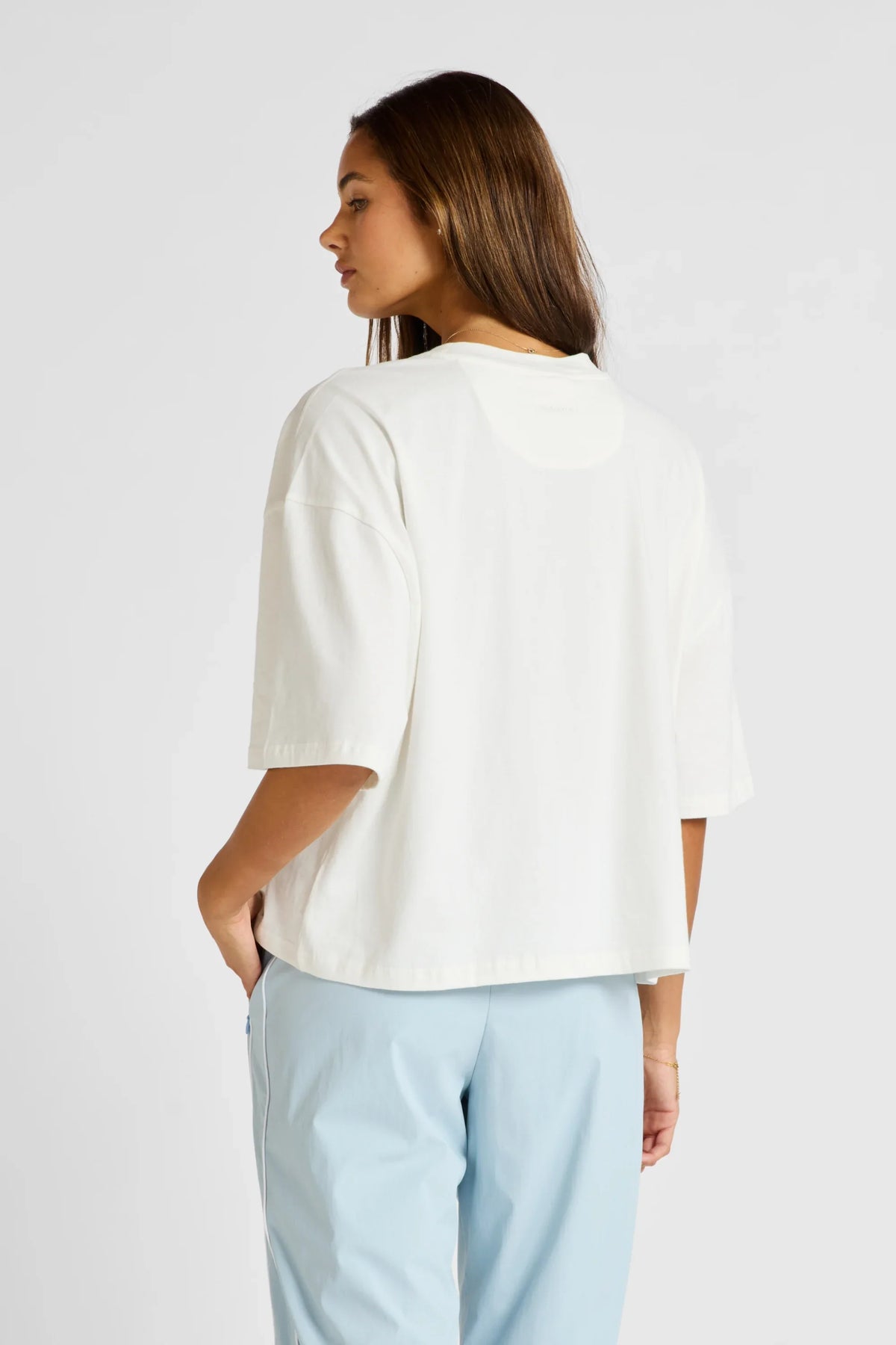 Oversized Cropped Tee (Chalk)